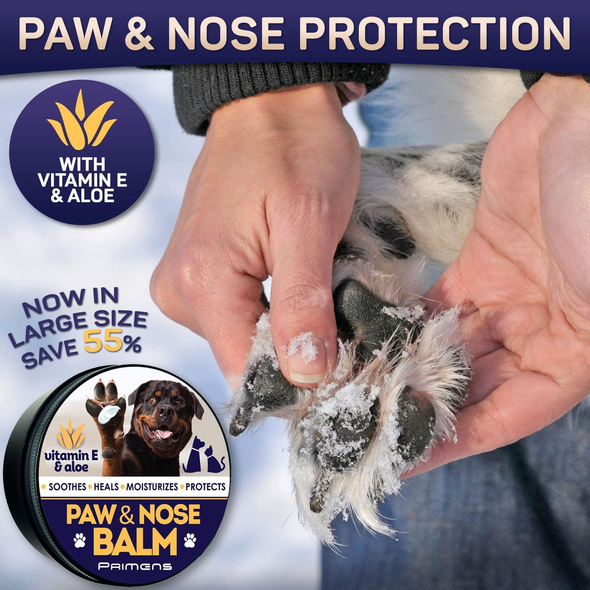 Dog Paw Balm Paw Protection for Hot Pavement Lick-Safe 5 oz