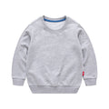 Boys Korean Round Neck Solid Color Loose Long Sleeve Pullover