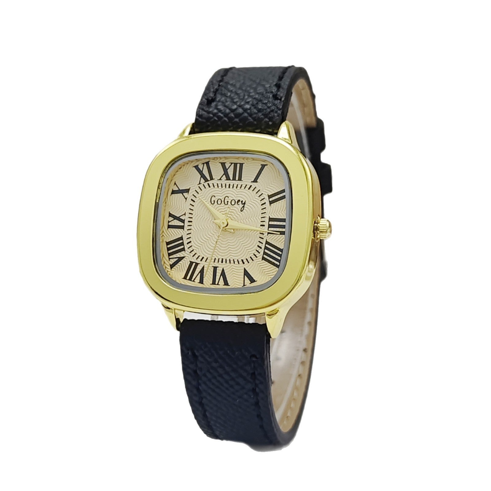 Retro Roman Dial Leather Strap Watch For Women