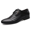 Mens Formal Business Leather Shoes Pointed Toe Slip-on Style