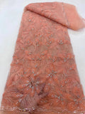 Embroidered Lace Evening Dress