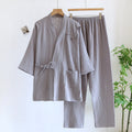 Double-layered Crepe Chinese-style Bamboo-patterned Hanfu Thin Summer Pajamas