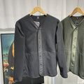 Collarless Casual Cardigan Sweatshirt Suitable For Layering As An Outerwear Piece