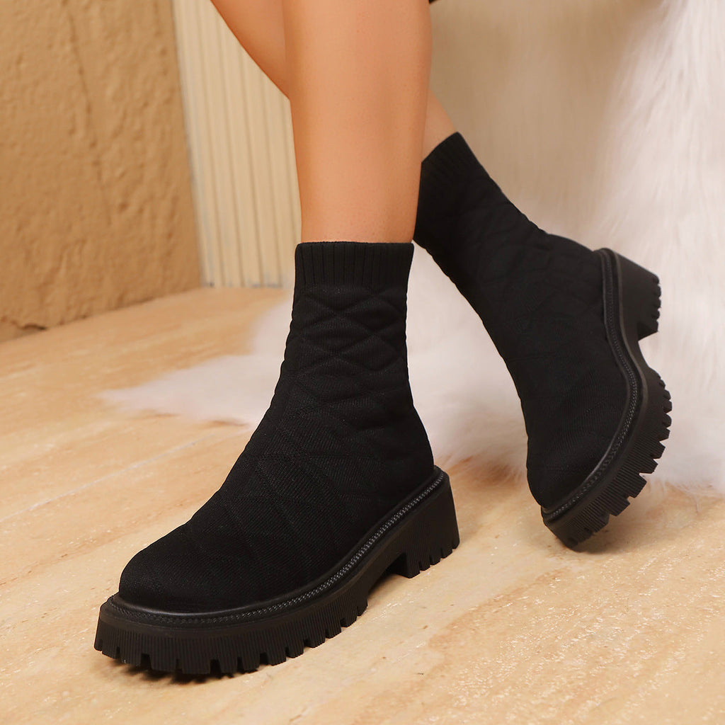 Womens Fashionable Plus-size Sports Socks And Ankle Boots