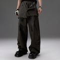 Mock-two-piece Design Straight-leg Workwear Pants