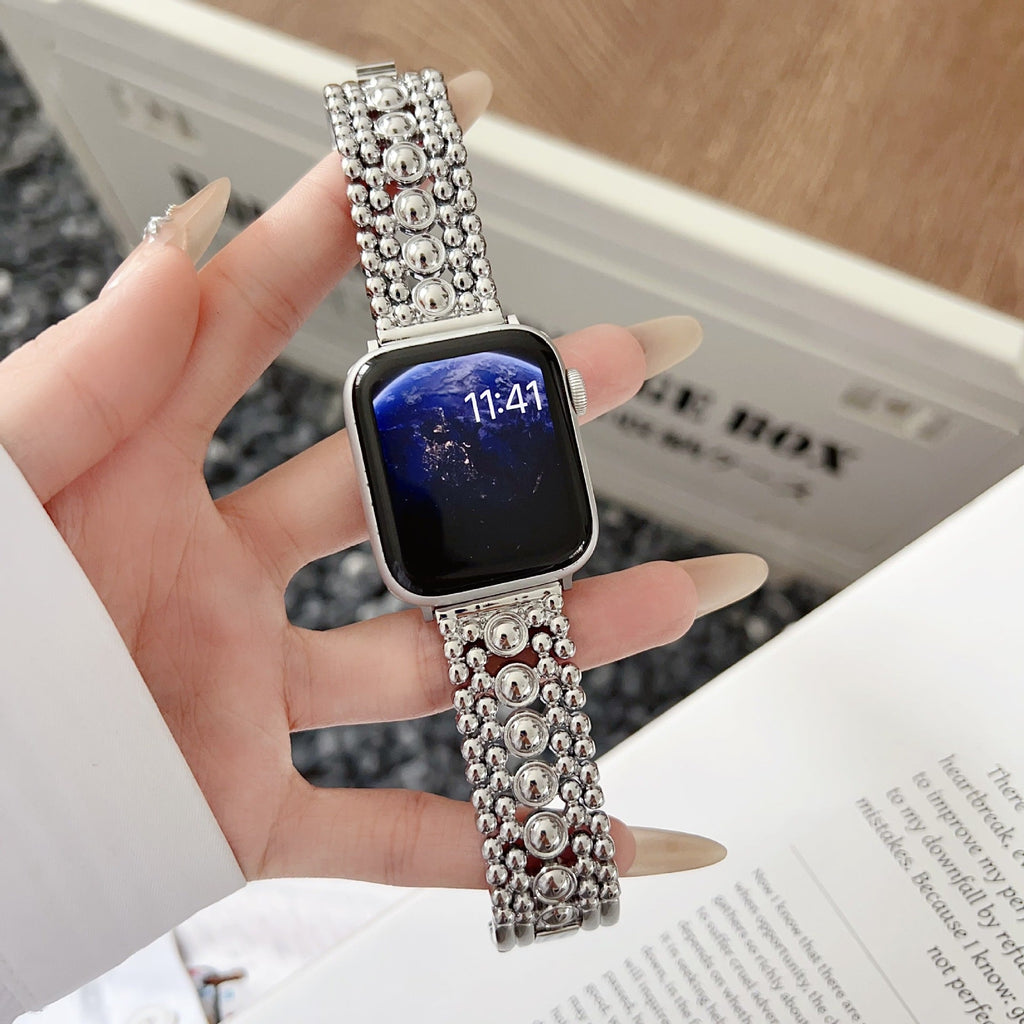 Five-bead Round Metal Watch Strap