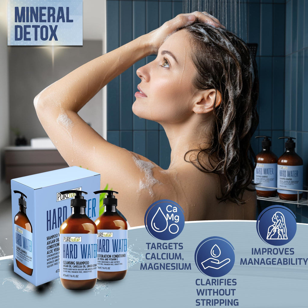 Hard Water Shampoo and Conditioner Set  16 Fl Oz Set of 2 Sulfate Free and Paraben Free Chelating Action Moisturizing Professional Formula for Women and Men Hydrating Swim Safe Formula