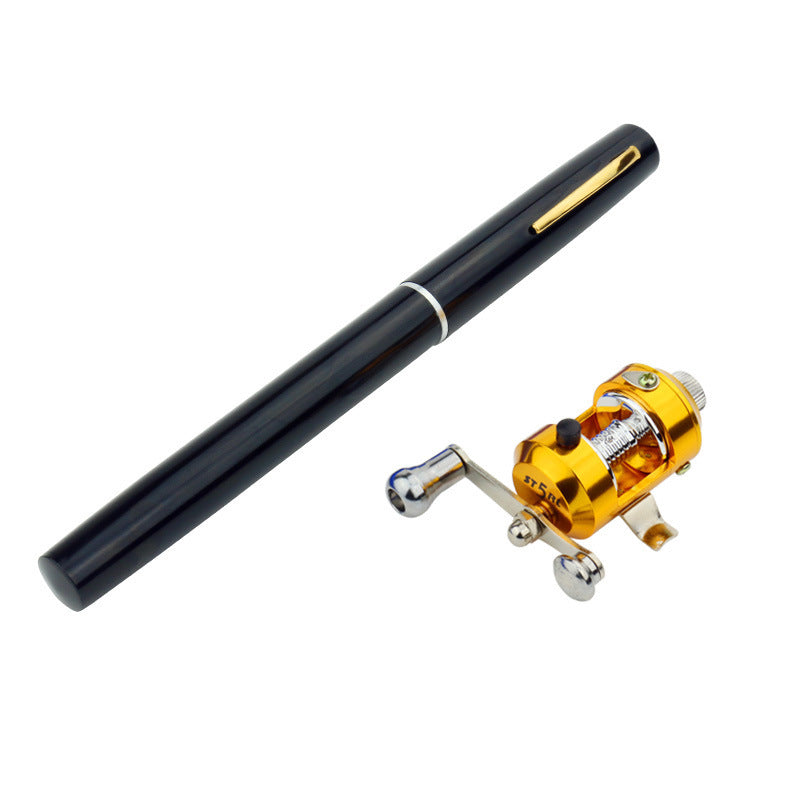 Mini Ice Fishing Pen Rod with Drum Set