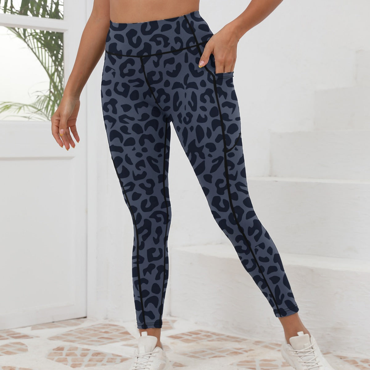 Leopard-print High-waisted Leggings For Women