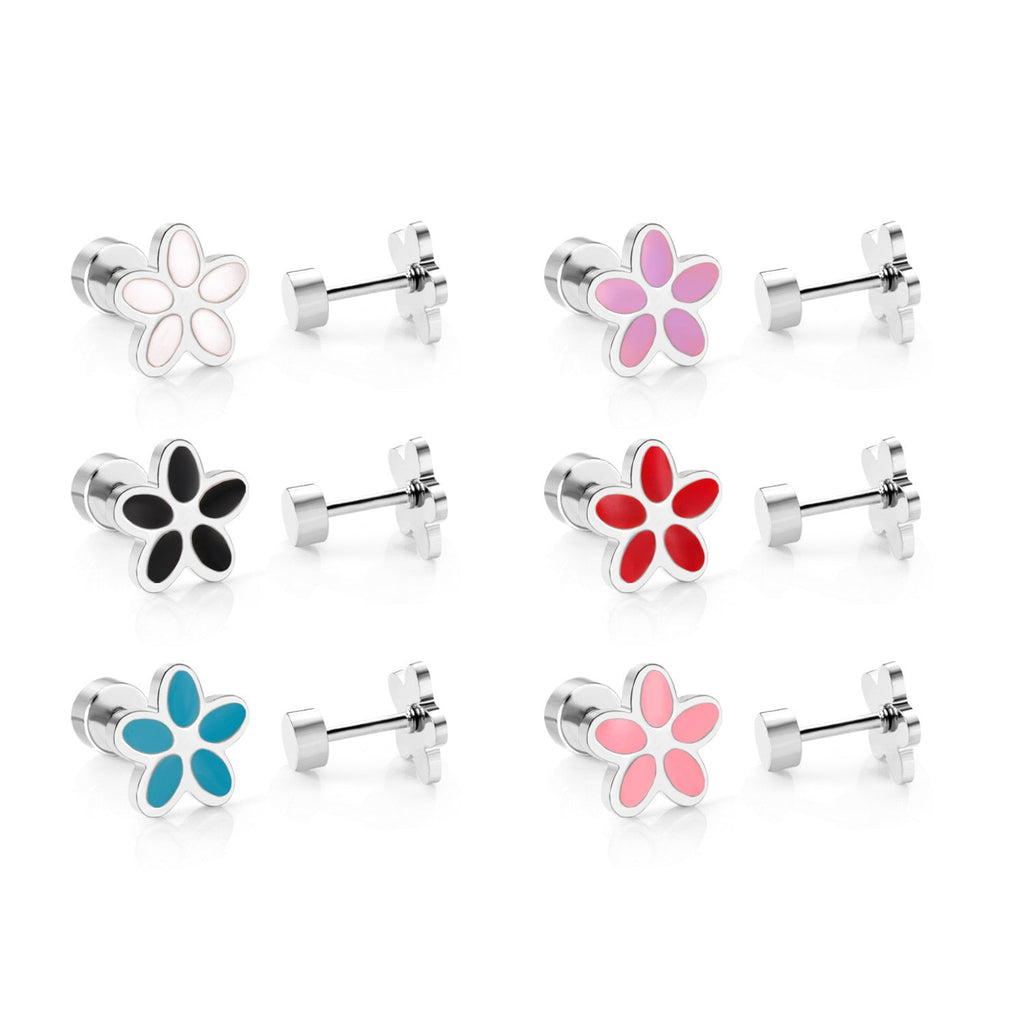 Cute And Sweet Crown-flower Earrings Stainless Steel Stud Earrings