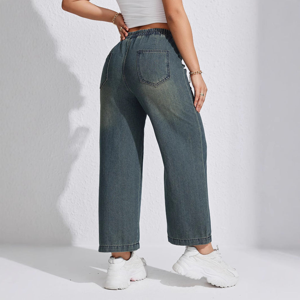Retro Loose-fit Womens Wide-leg Jeans