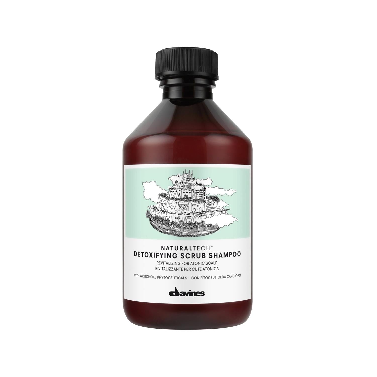 Davines Detoxifying Scrub Shampoo - Natural Detoxifying Hair Care for Scalp Health - 8.45 fl oz