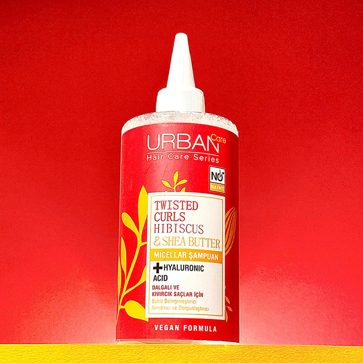 Urban Care Sulfate-Free Micellar Shampoo for Curly Hair - Gentle, Moisturizing, and Frizz-Reducing with Hibiscus & Shea Butter