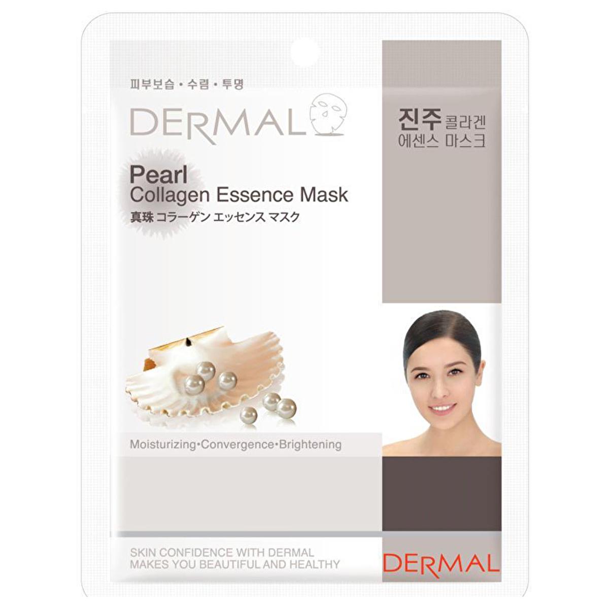 Dermal Collagen Face Mask with Pearl Powder & Vitamin E - Hydrating, Nourishing, Brightening Sheet Mask for Smooth, Glowing Skin