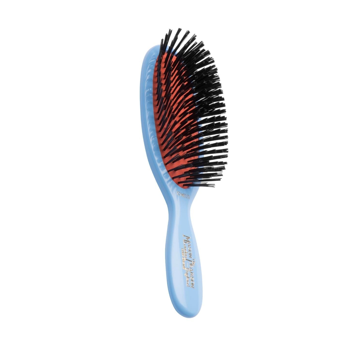 Mason Pearson Mason Pearson Pocket Child Bristle CB4 Blue Hair Brush for Kids - Gentle Detangling, Portable Design