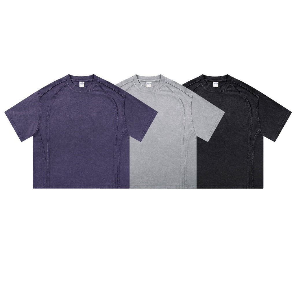 New Springsummer Bestseller Distressed Patchwork Raw-edge Short-sleeve Top