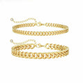 Cuban Chain Anklet  Stainless Steel Stackable Double-layer Foot Jewelry