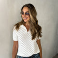 V-neck Pullover Knit T-shirt For Women