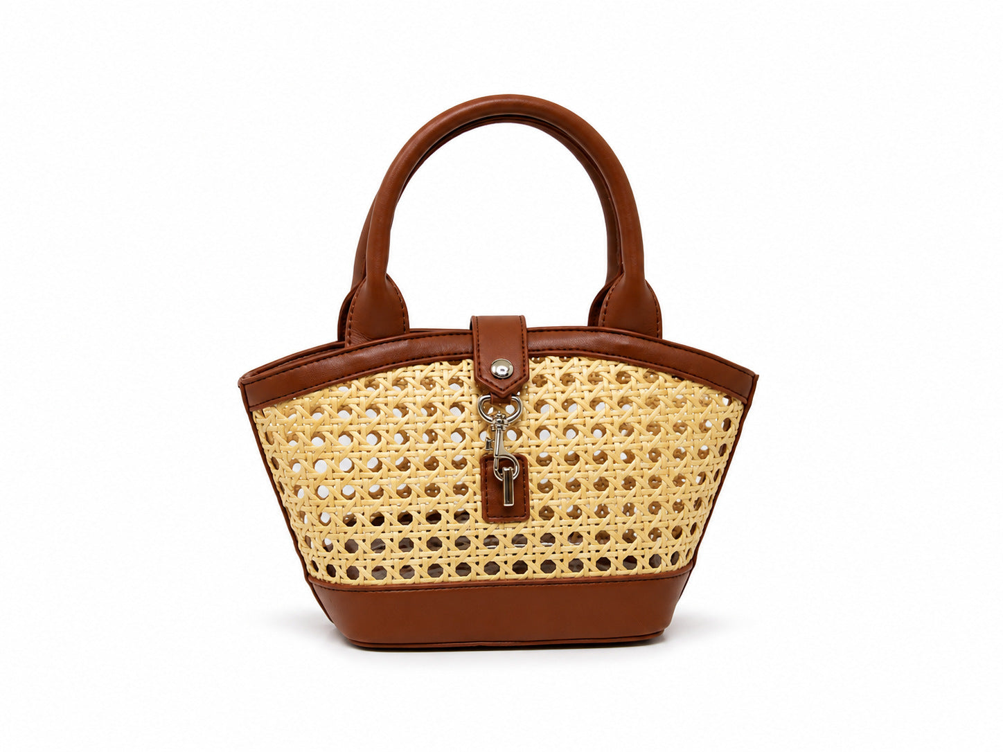 Handwoven Rattan Hollowed-Out Holiday Handbag