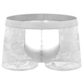 Mid-rise Lace Faux-leather Boxer Briefs