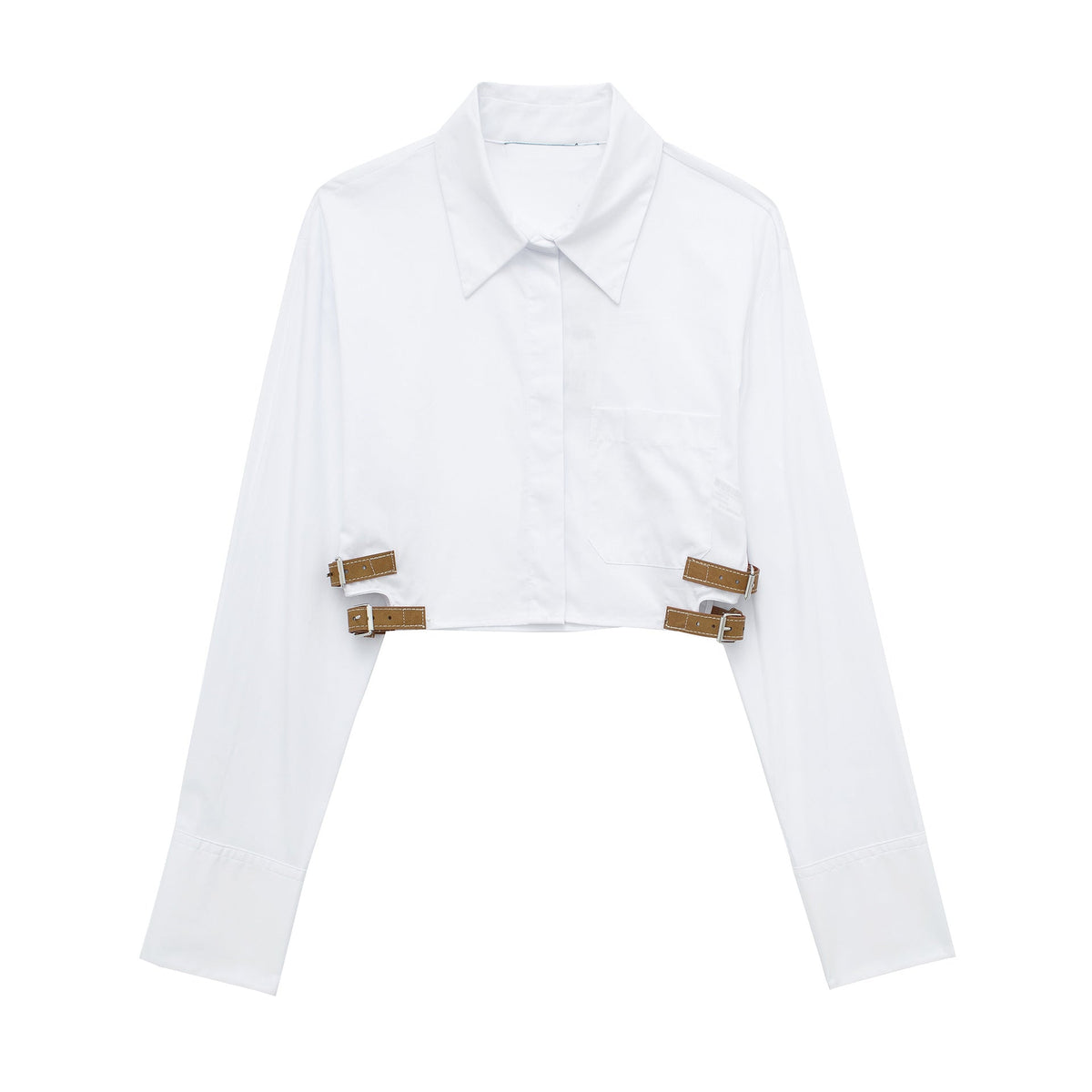 European And American Style Waistband Lapel Windbreaker Fabric Short Shirt