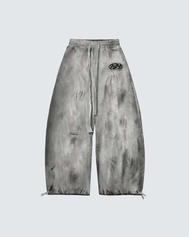 Mottled, Distressed Casual All-match Sweatpants