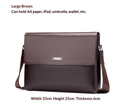 Trendy Men's Business Office And Casual Large-capacity Leather Bag