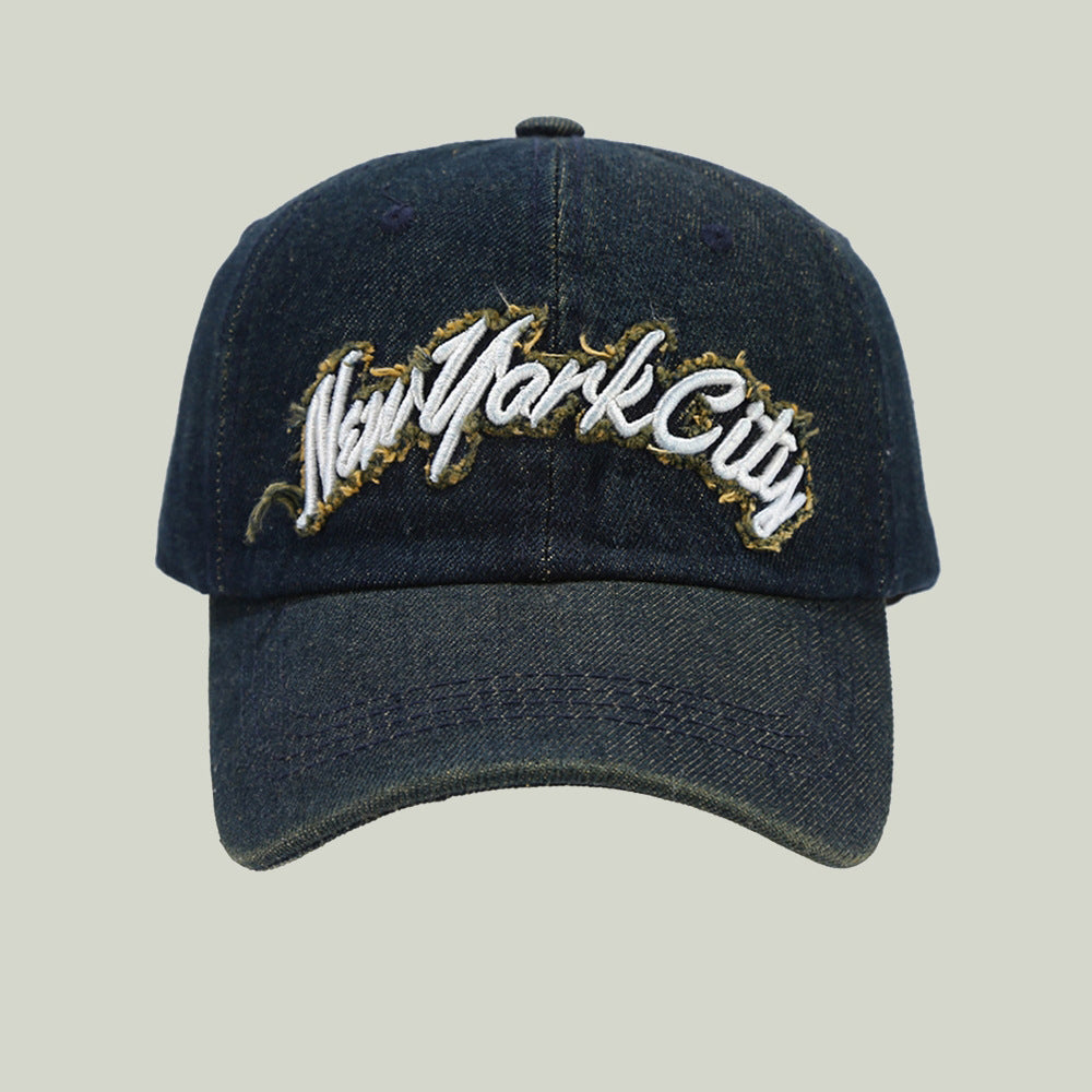Men's And Women's Matching Embroidered Lettered Edge Decorative Fashion Trend Baseball Cap - Suitable For All Seasons, Great For Travel, Makes Your Face Look Smaller