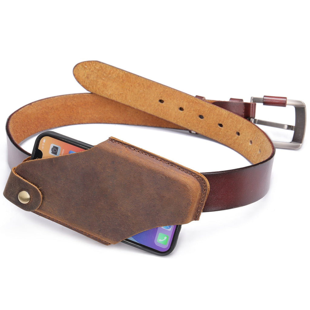 Simple Cowhide Phone Crossbody Bag