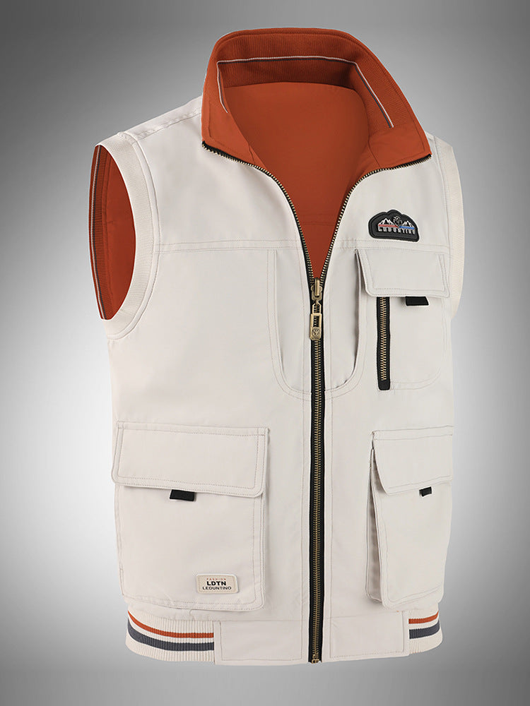 Springautumn New Double-sided Vest For Men Wearable On Either Side
