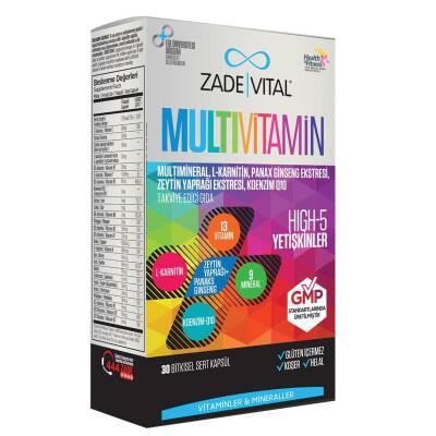 Zade Vital Multivitamin Supplement - Vegan, Halal, Kosher Certified with Ginseng & Olive Leaf Extract