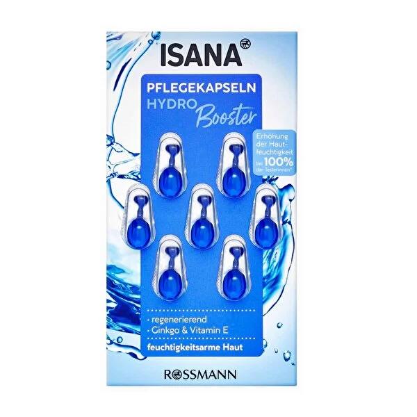 Isana Hydro Booster Facial Serum Capsules: Intense Hydration, Radiant Skin, & Vitamin E - 7 Single-Use Capsules for Dry Skin Treatment