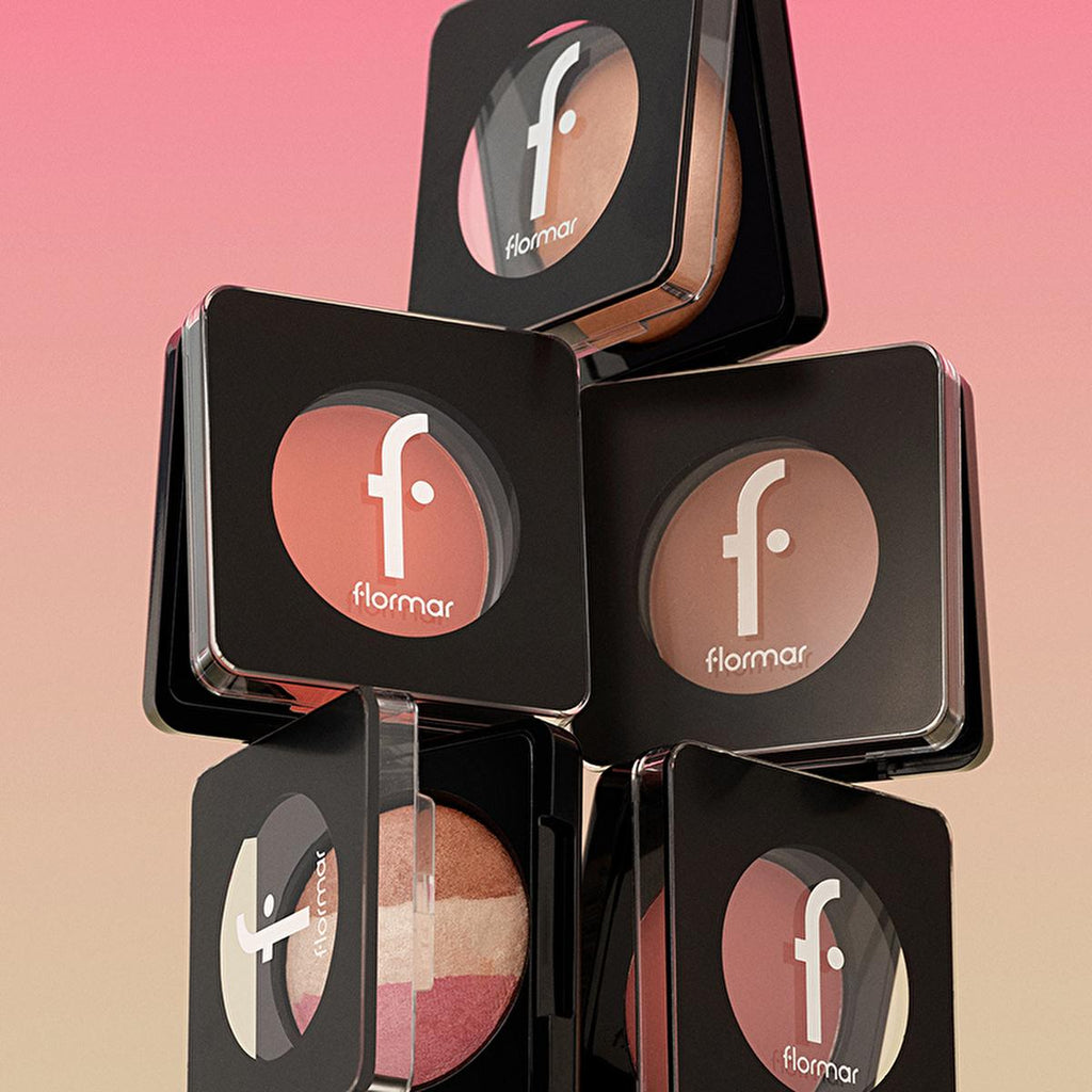 Flormar Baked Blush-On: Peachy Bronze - High Pigment, Semi-Matte Finish, Vitamin E Infused for Radiant & Healthy Skin