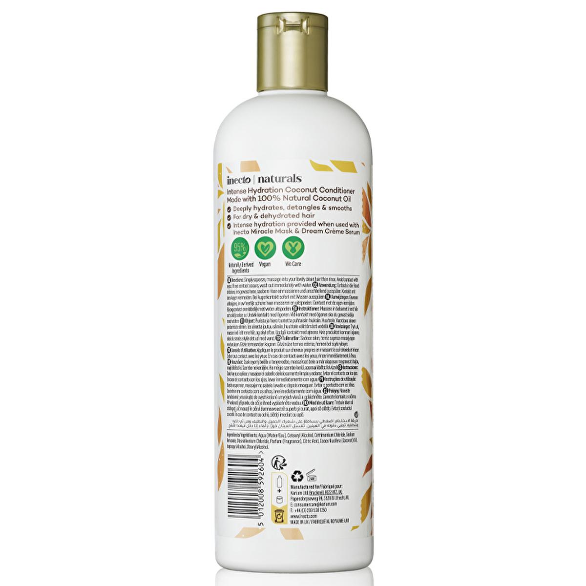Inecto Coconut Hair Care Cream 500ml - Organic Coconut Oil for Dry, Damaged Hair