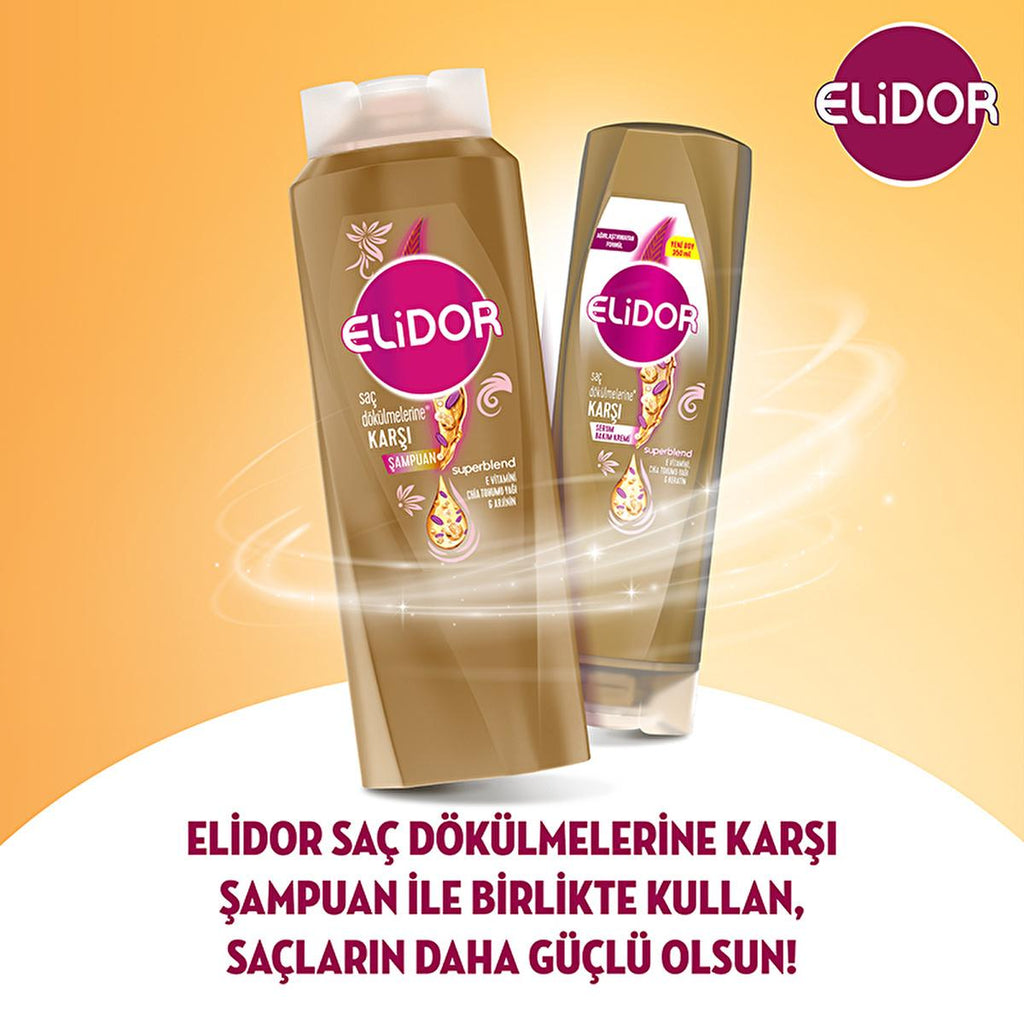 Elidor Hair Loss Conditioner: E Vitamin, Chia Seed Oil & Keratin - Hair Breakage Treatment, Strengthening Hair Conditioner, Hair Repair, Split Ends - 11.83 fl oz