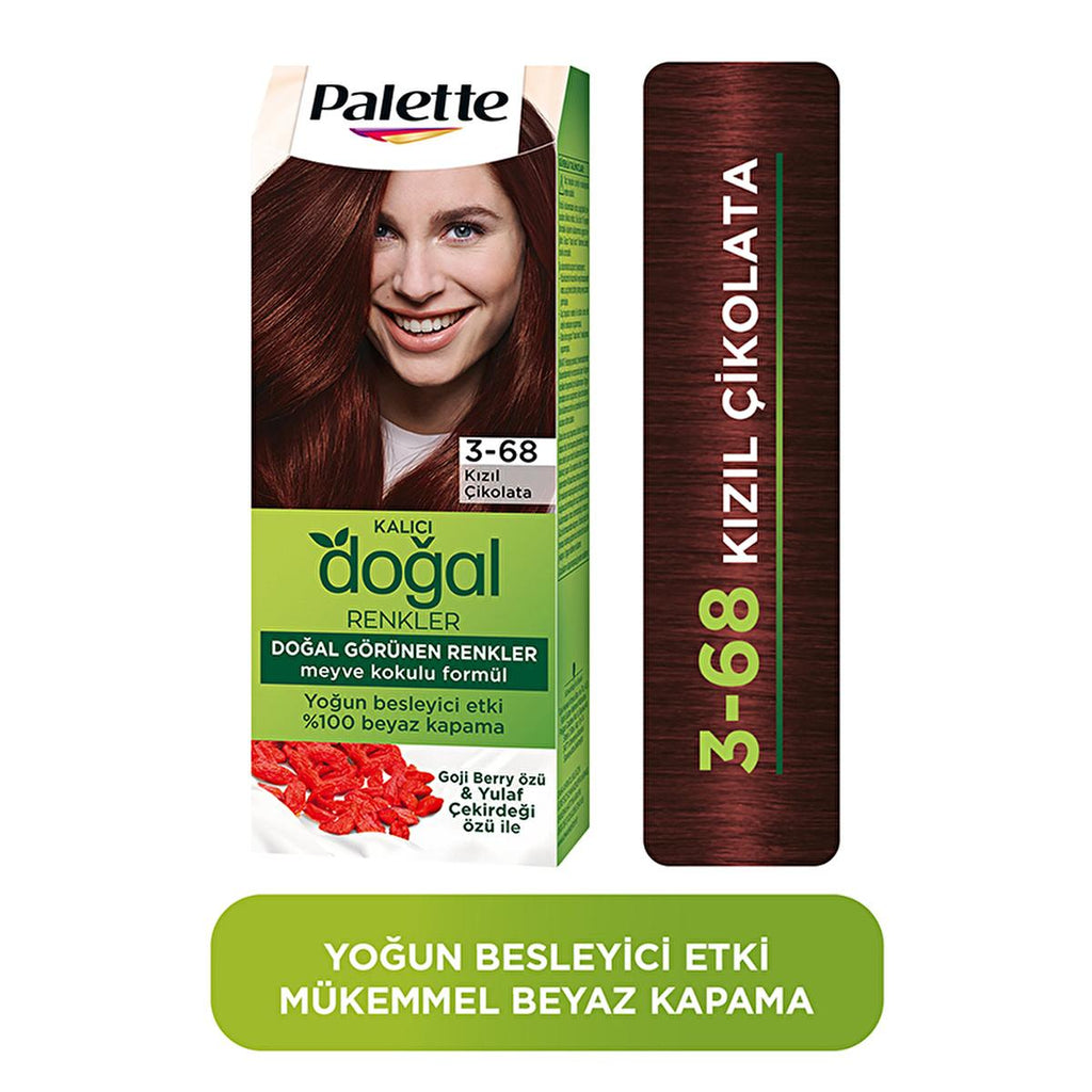 Palette Natural Hair Dye - Red Chocolate (3-68) - Long-Lasting Color with Natural Ingredients