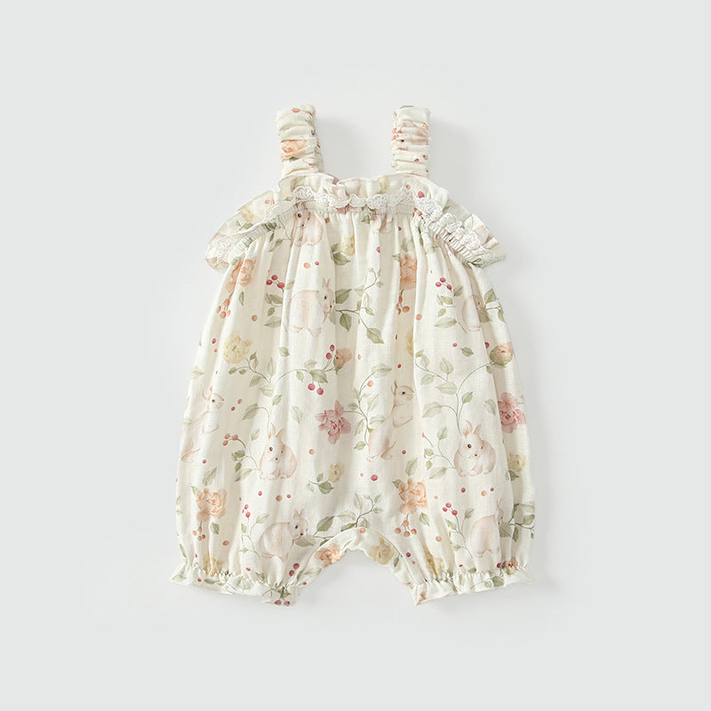 Strap strap baby girl jumpsuit
