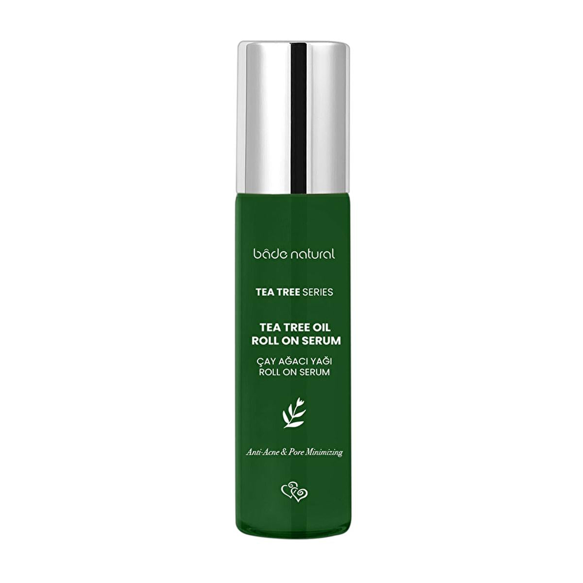 Bade Natural Tea Tree Oil Acne Treatment Roll-On Serum - Fast Acting Spot Treatment for Oily & Combination Skin - Pore Minimizing, Natural Acne Solution, 0.34 fl oz