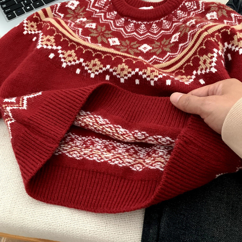 Red sweater for children and baby girls