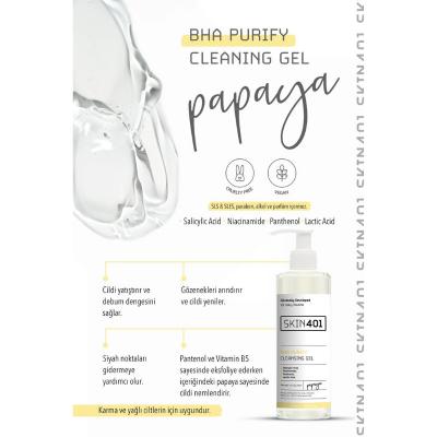 Skin401 BHA Purify Cleansing Gel: Blackhead Removal, Vegan Salicylic Acid Face Wash for Oily & Acne-Prone Skin - Deep Pore Cleansing & Exfoliating
