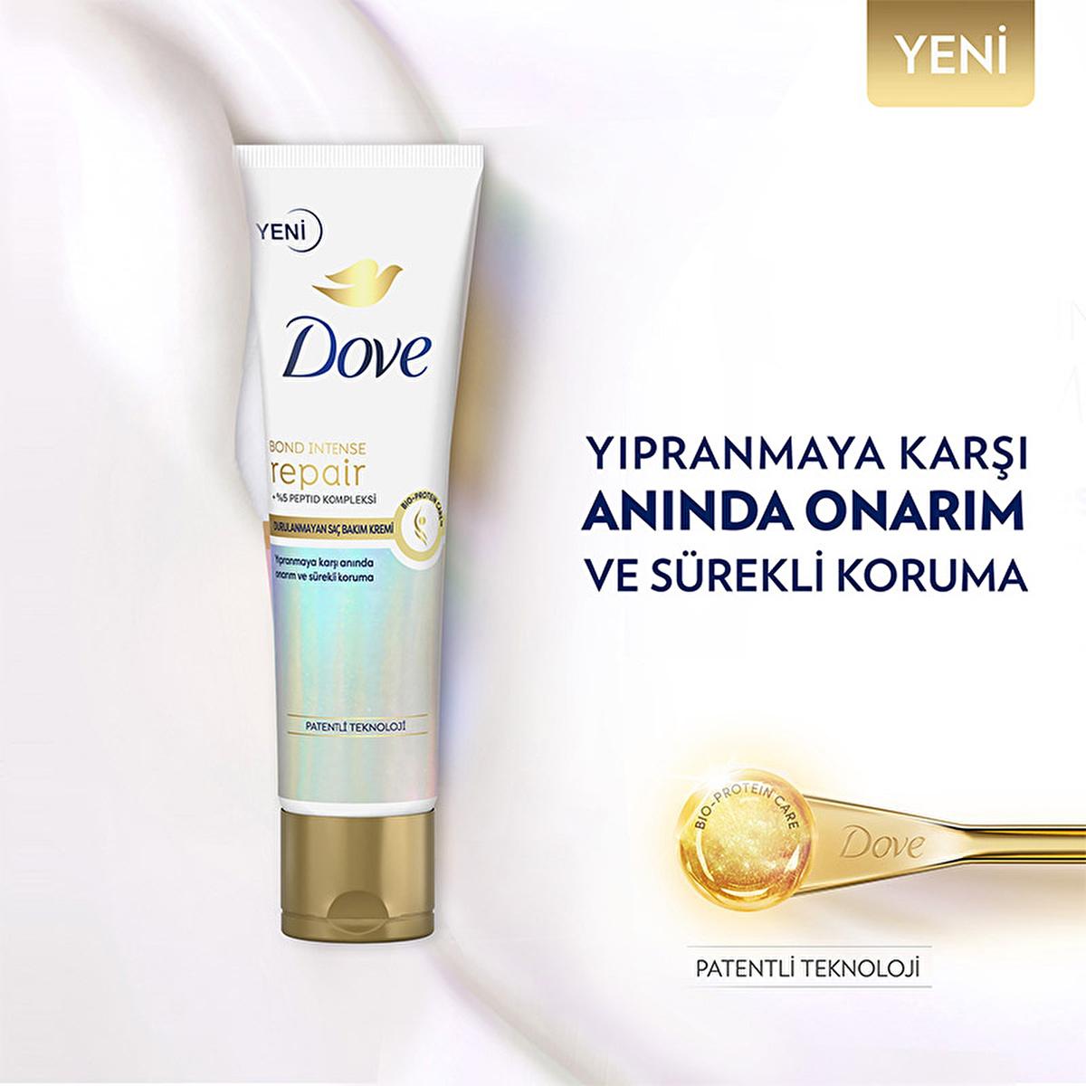Dove Bond Intense Repair Leave-In Hair Conditioner: Reverse Damage, Peptide Repair & Heat Protection for Silky, Strong Hair