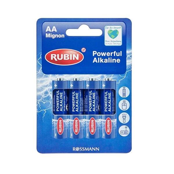 Rubin Alkaline AA Batteries 1.5V 4-Pack - Long-Lasting Power for Your Devices
