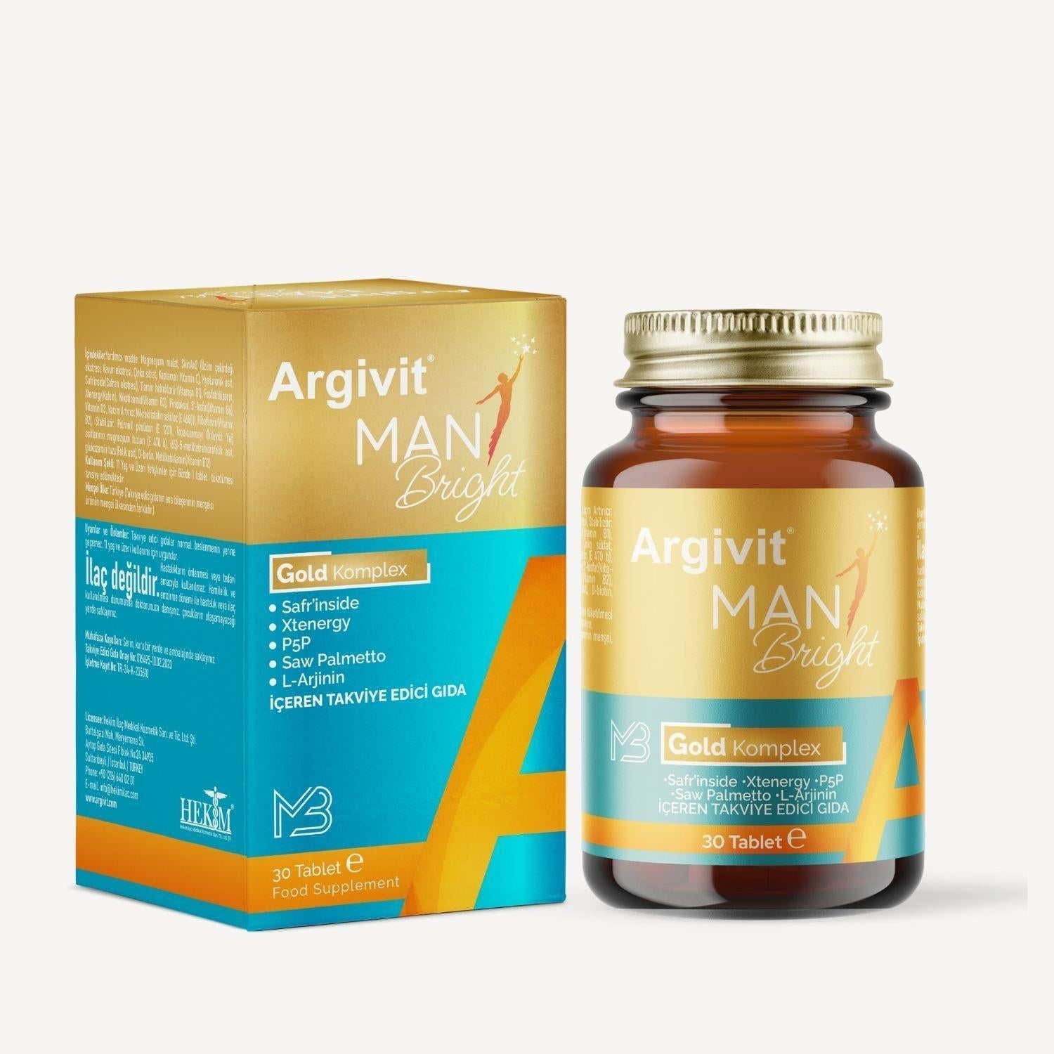 Argivit Men's Health Supplement - Stress Management, Energy & Hair Loss Prevention for Adult Men