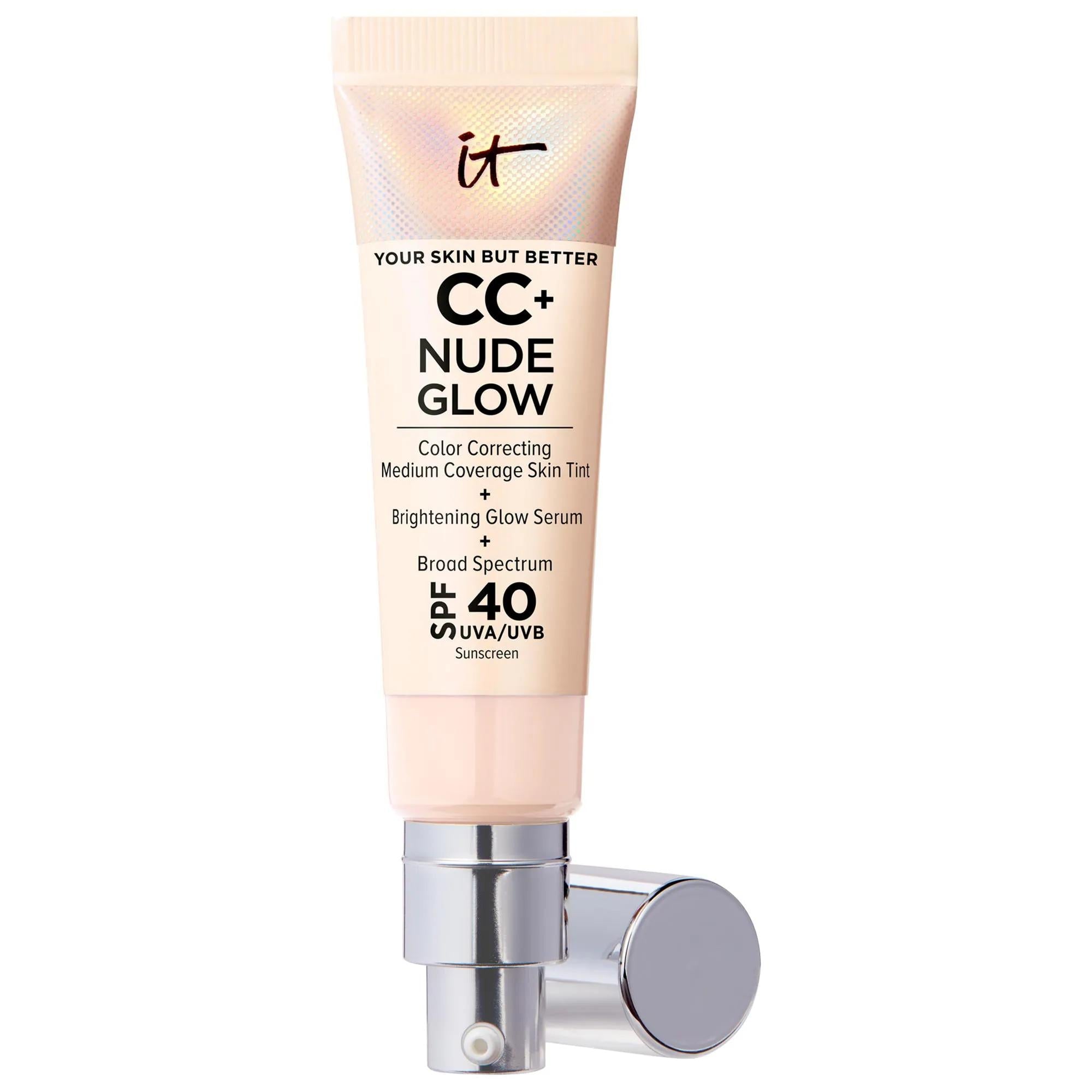 CC+ Nude Glow Lightweight Foundation + Glow Serum - SPF 40, Niacinamide, Medium Coverage, Liquid Formula