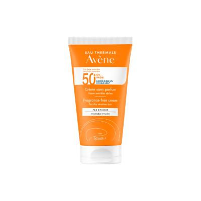 Avene Fragrance-Free Sunscreen Cream for Dry Skin SPF50+ - Water-Resistant & Moisturizing