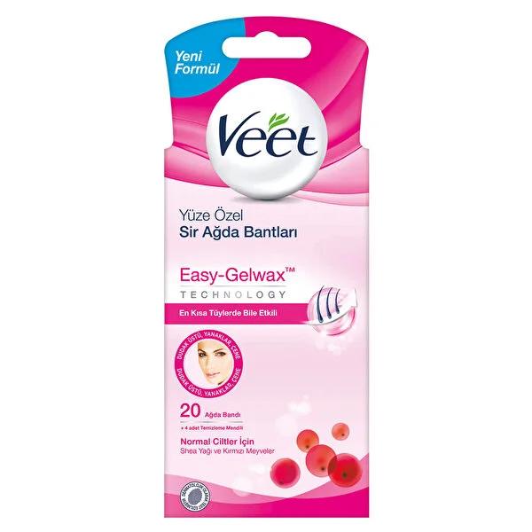 Veet Hair Removal Wax Strips for Face - Smooth Skin, Easy to Use, 20 Strips