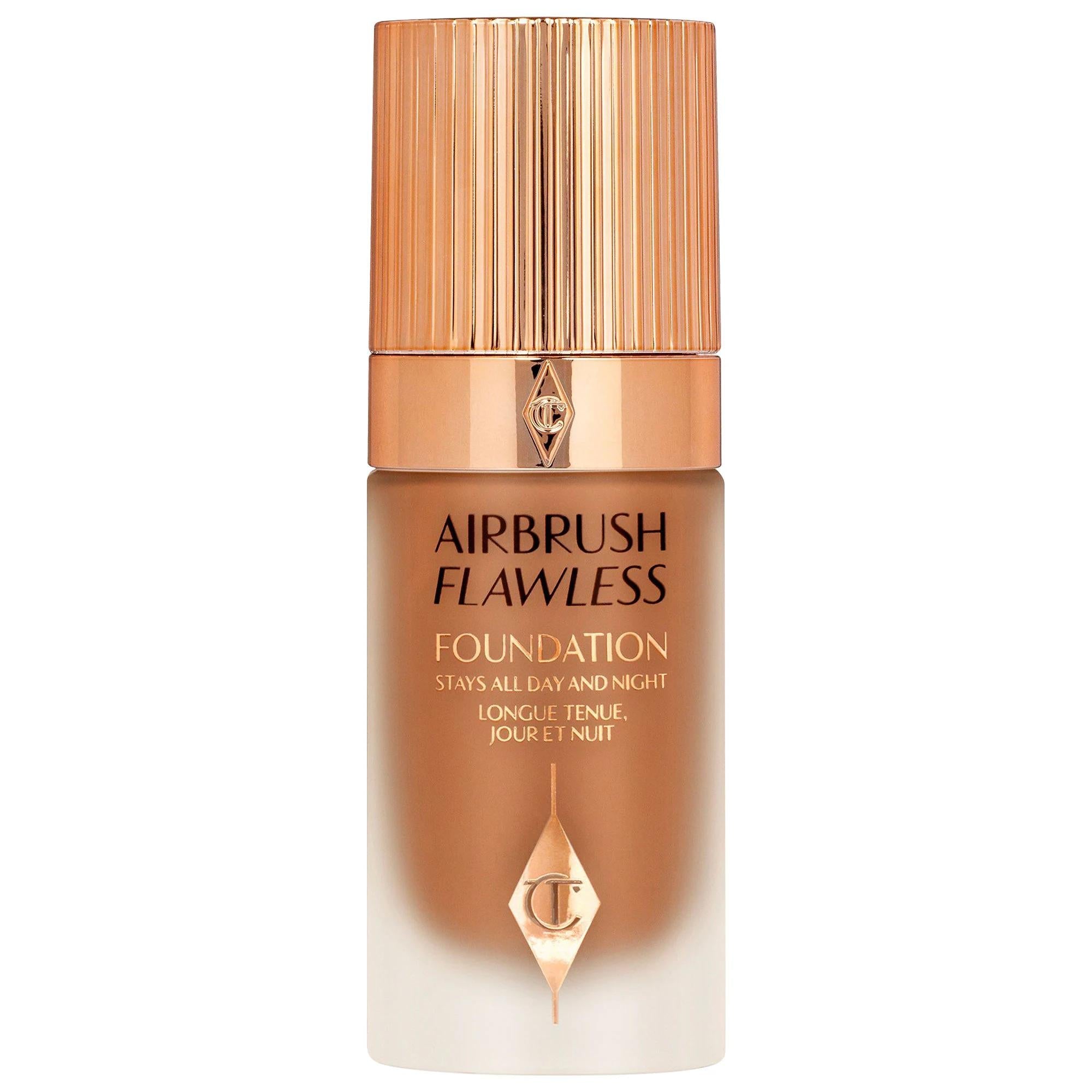 Charlotte Tilbury Airbrush Flawless Longwear Foundation: Full Coverage, Matte Finish, Wrinkle Reducing, Vegan & Cruelty-Free Foundation