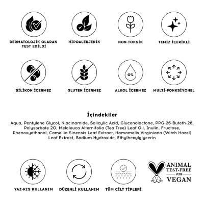 Cream Co. BHA/PHA Niacinamide Toner 200ml - Vegan, Cruelty-Free Acne Control Toner for Oily Skin