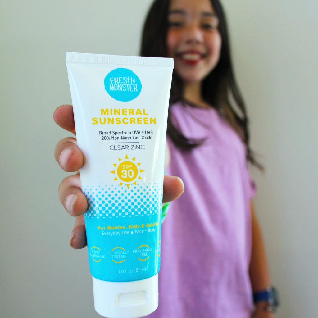 Kids Sunscreen: Mineral and Clear Zinc Oxide Safe Sun Protection - Fresh Monster