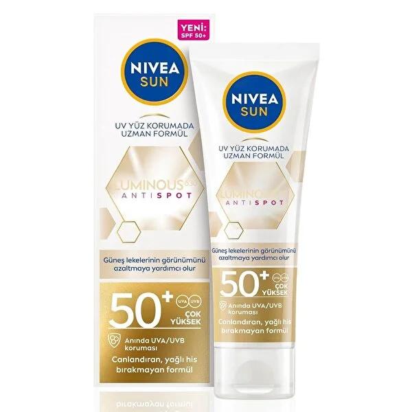 Nivea Sunscreen Face Cream SPF50 - Anti-Aging Sun Protection for Face, Neck, and Decolletage - Non-Greasy, Dermatologically Approved